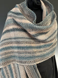 Rose grey, blue and cream shawl (596)