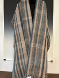 Rose grey, blue and cream shawl (596)