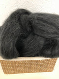 Dark Silver Grey Baby Alpaca Roving (#5821)