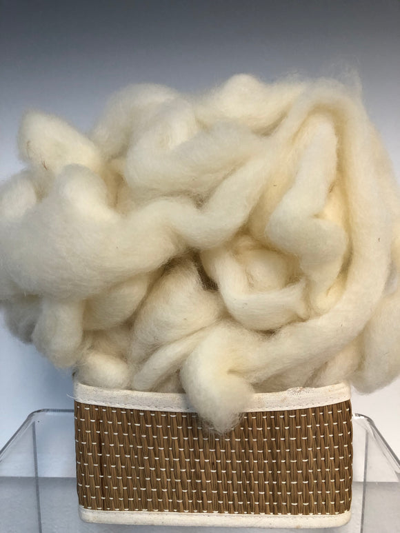 White Alpaca/Wool blend Roving -8922
