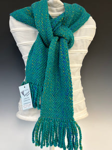 Blue, green and gold scarf (532)