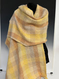 Yellow, pumpkin orange and tan shawl (633)