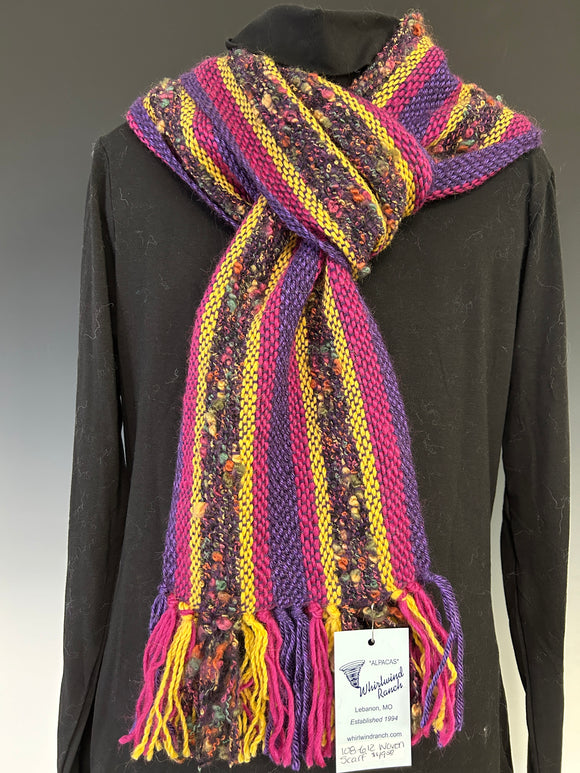 Purple, pink and yellow scarf (612)