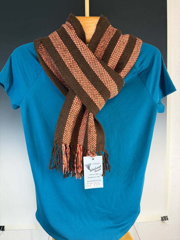 Brown and Peach Alpaca Scarf