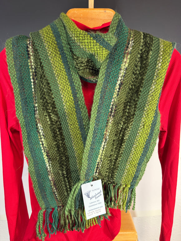 Green green and more green alpaca scarf