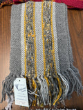 Silver Grey and gold alpaca scarf