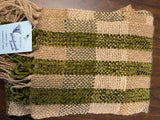 Tan and sage green alpaca scarf