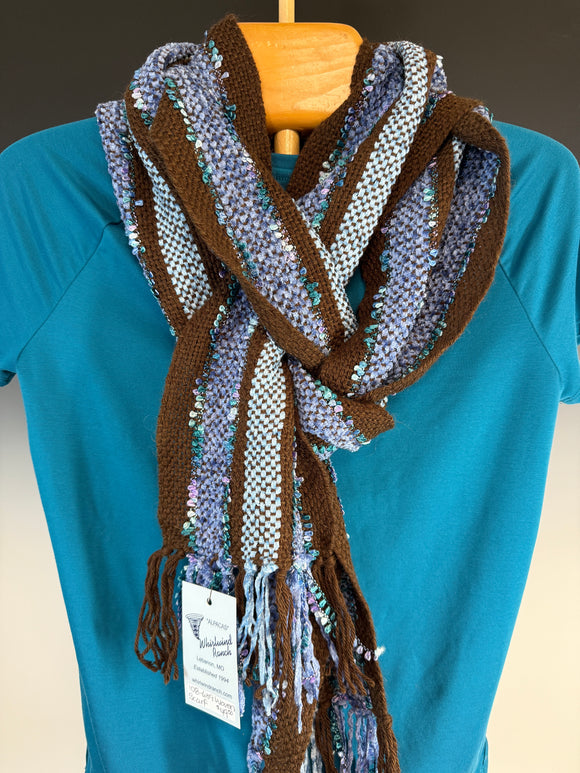 Brown and Blue Alpaca Scarf