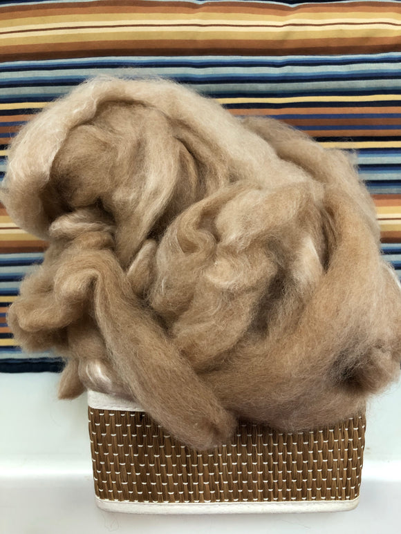 Light Fawn Baby Alpaca with Baby Camel and Silk Roving